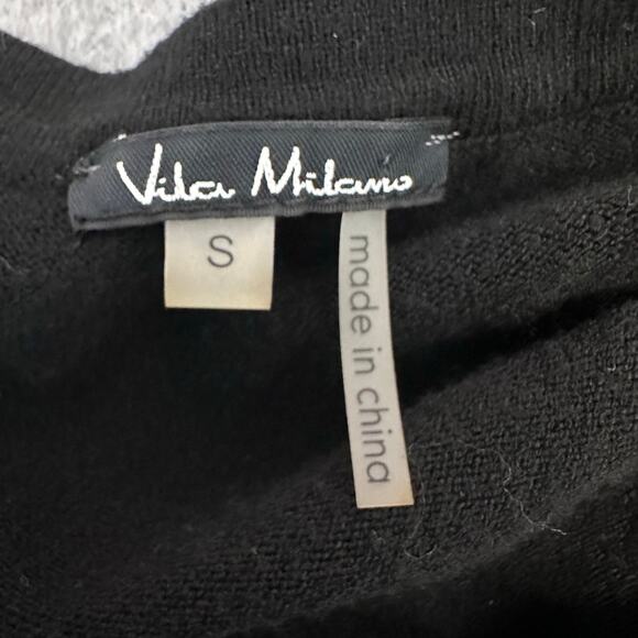 Vila Milano Sweater Black WMNS Sz S Long Sleeve Pullover Rhinestone Wool Blend - Picture 5 of 6